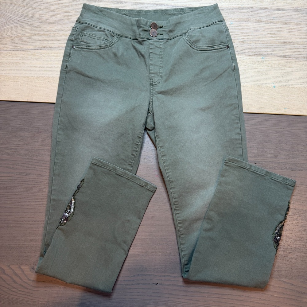 Soft Surrondings Jeans Women XS Beaded Embroidered Straight‎ leg
